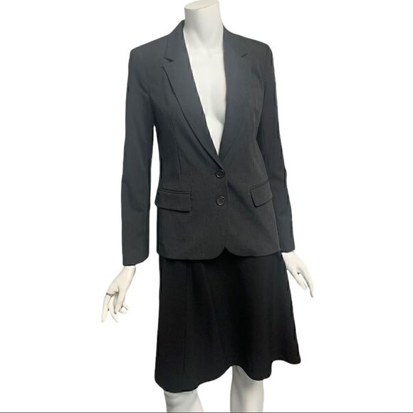 French Connection Vintage Gray Shoulder Pads Fitted Jacket - Picture 1 of 8